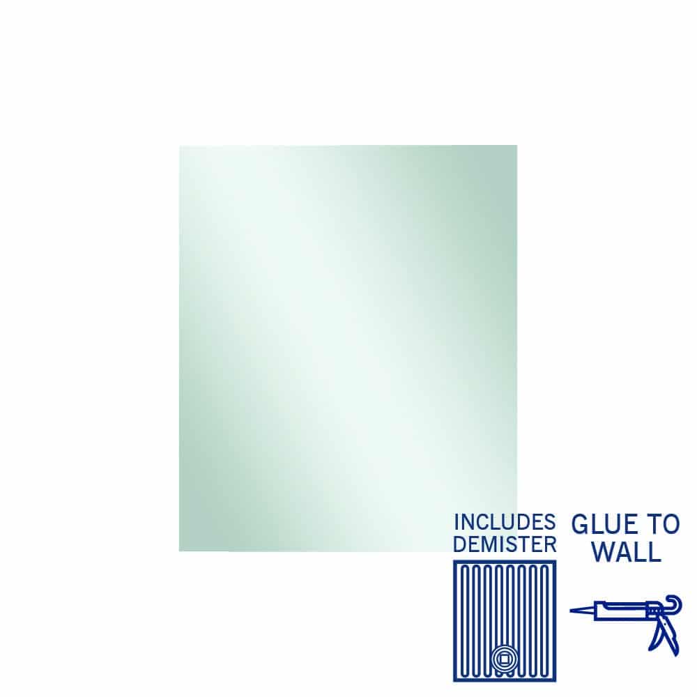 Jackson Rectangle Polished Edge Mirror - 900X750Mm Glue-To-Wall And Demister