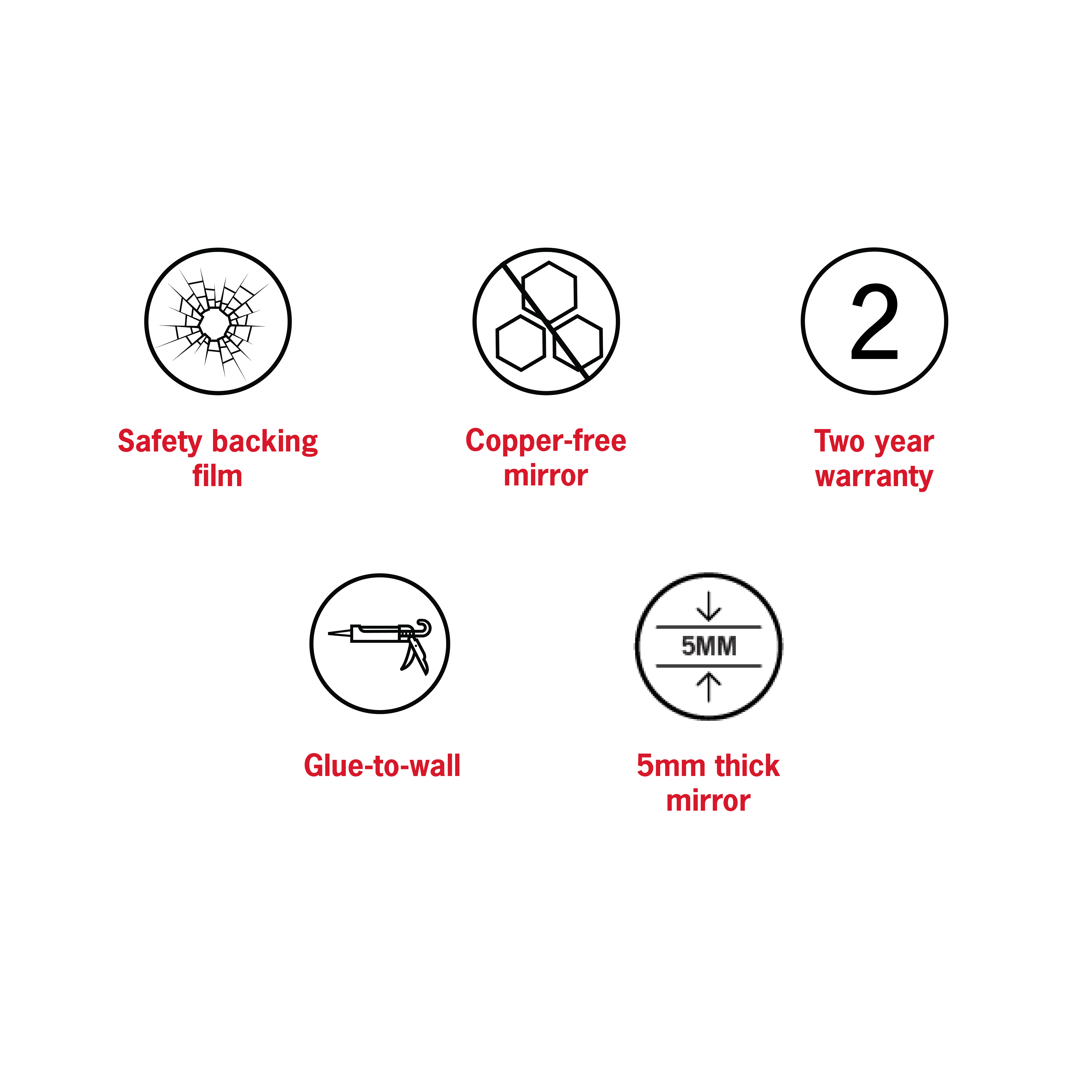 Jackson Rectangle Polished Edge Mirror - 900x900mm Glue-to-Wall