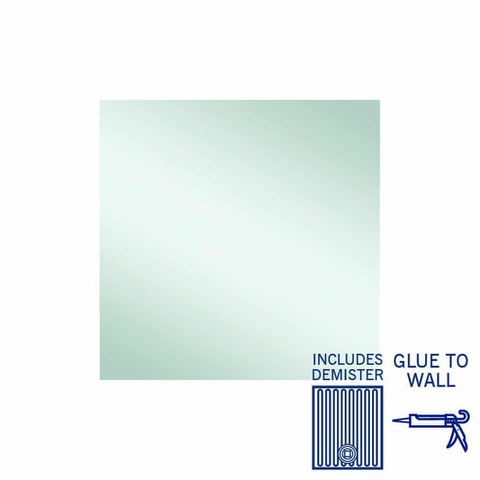 Jackson Rectangle Polished Edge Mirror - 900X900Mm Glue-To-Wall And Demister