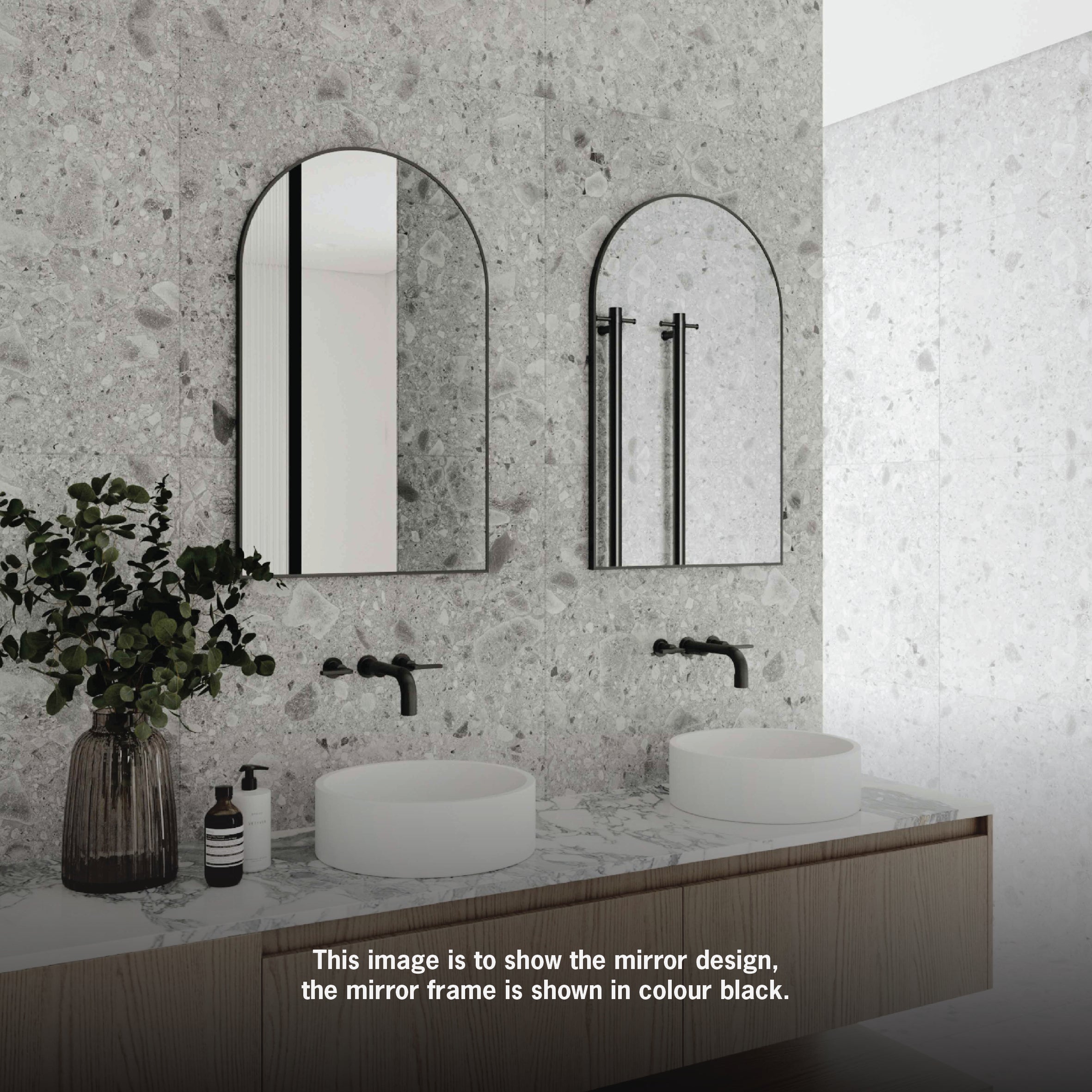 Juno Arch Black Framed Mirror - 500x800mm