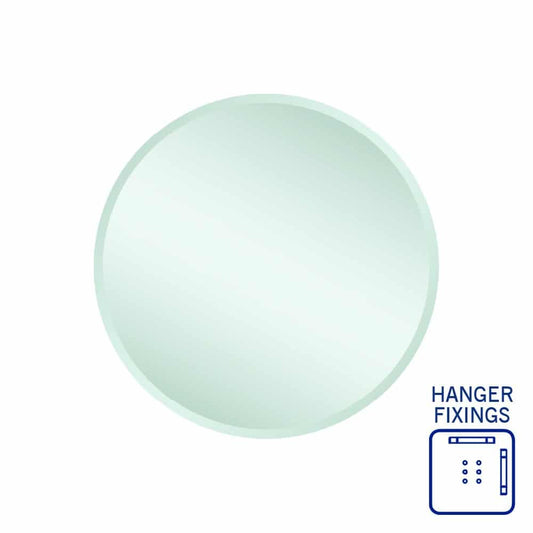 Kent 18Mm Bevel Round Mirror - 600Mmø With Hangers
