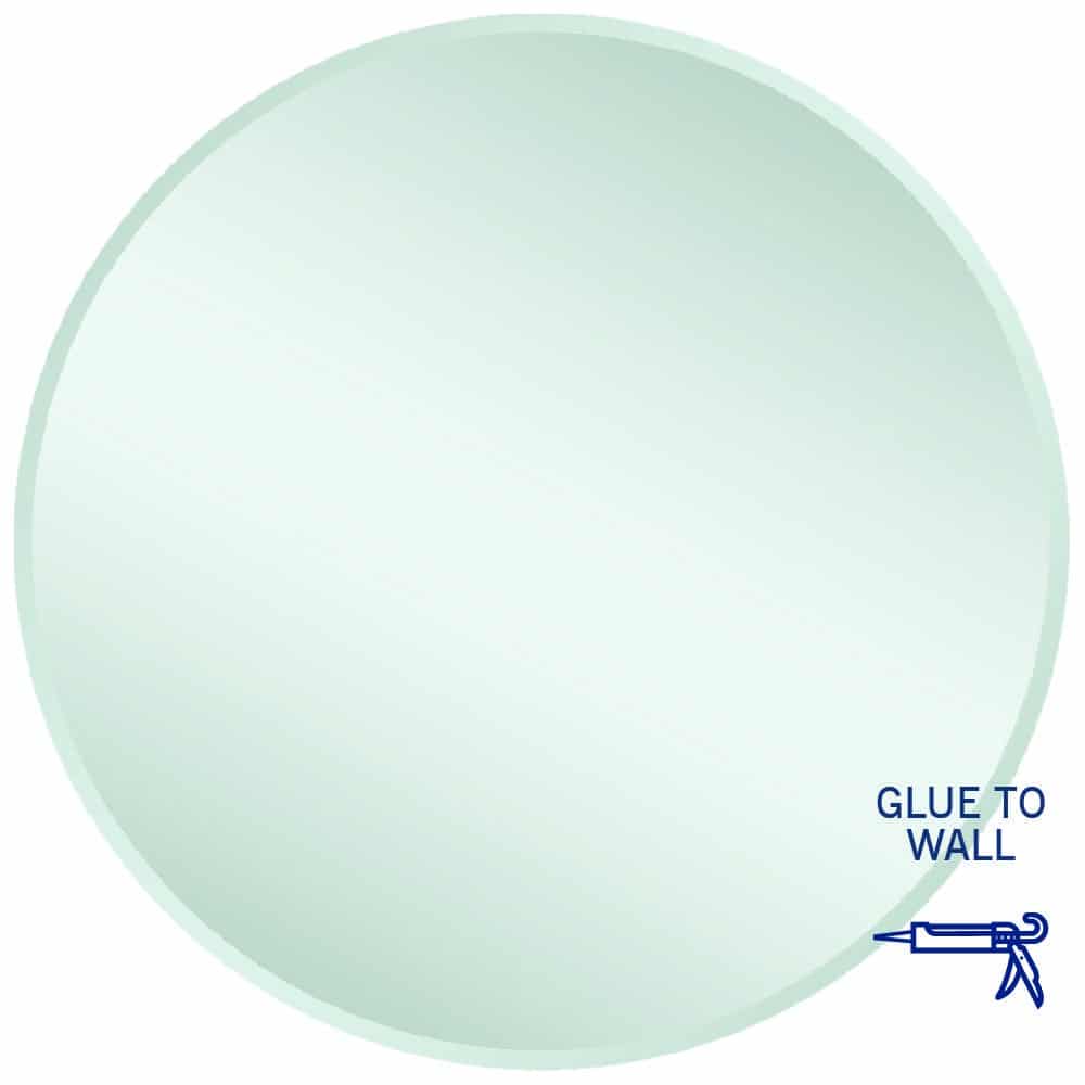 Kent 18Mm Bevel Round Mirror - 900Mmø Glue-To-Wall
