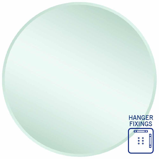 Kent 18Mm Bevel Round Mirror - 900Mmø With Hangers
