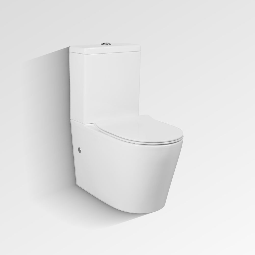KOVA Rimless Tornado Flush BTW Toilet Suite Matte White 