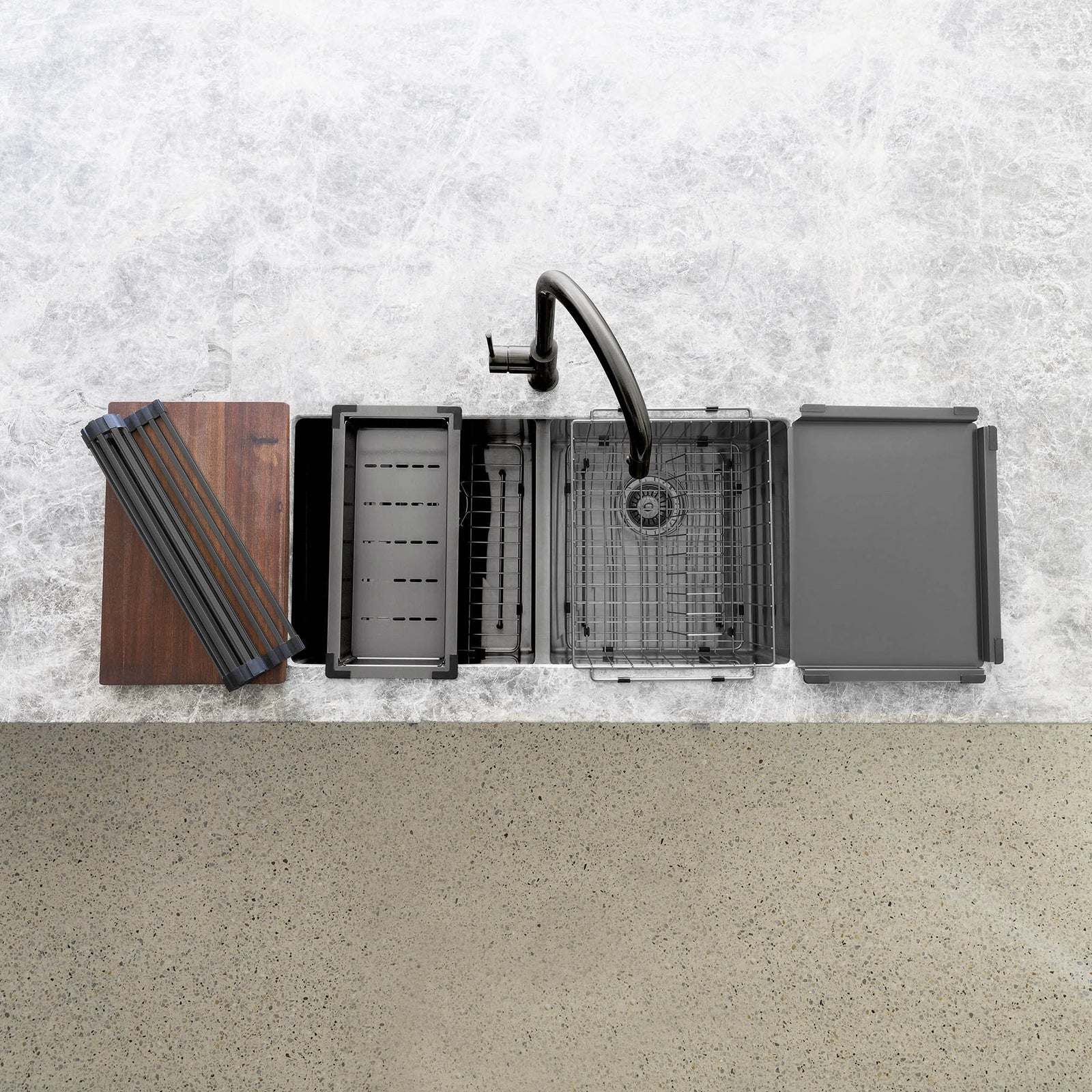 Lavello Dish Draining Tray - PVD Gunmetal Black