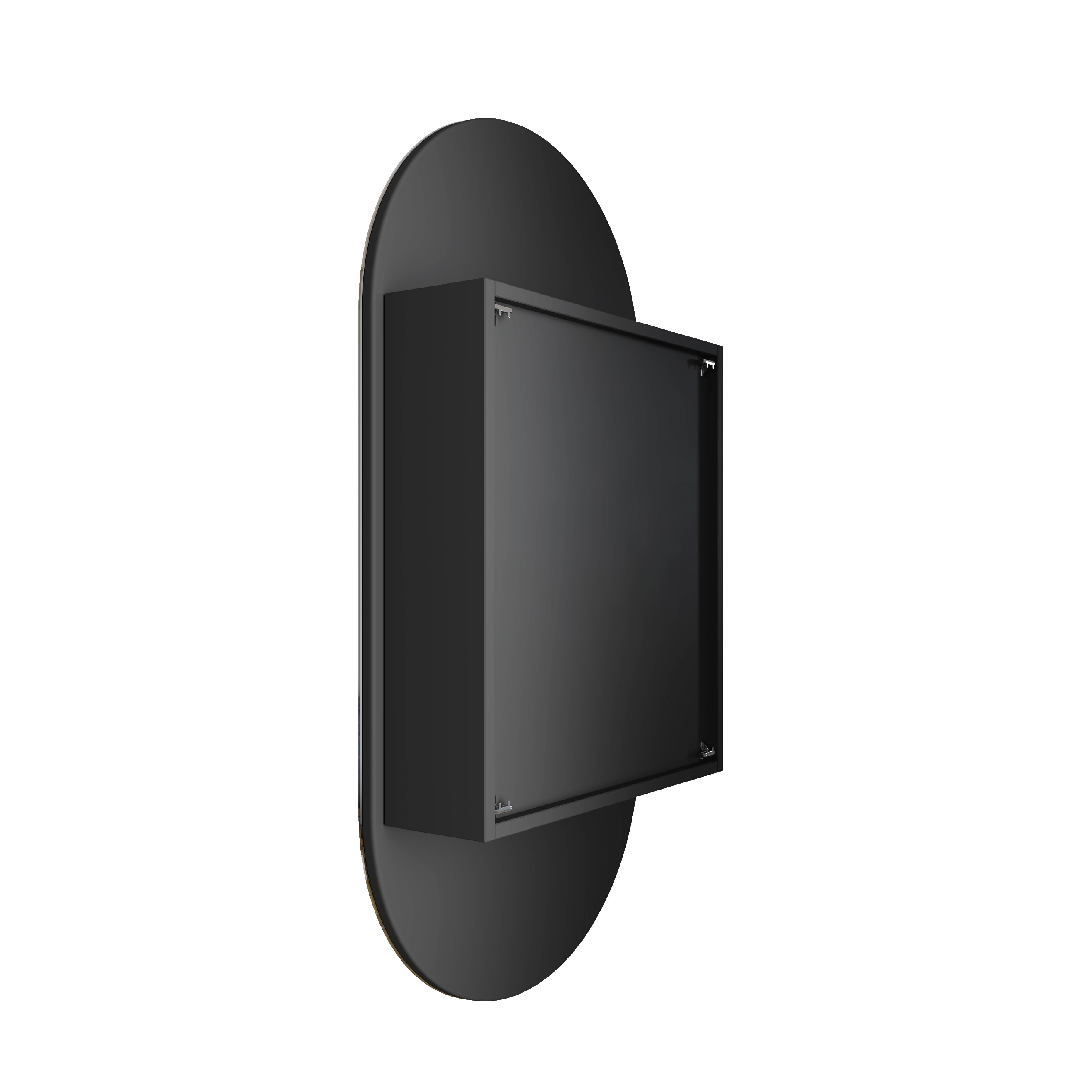 Lincoln Pill Black Mirror Cabinet - 500x1000x150mm