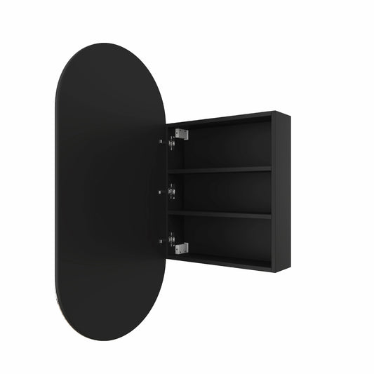 Lincoln Pill Black Mirror Cabinet - 500x1000x150mm