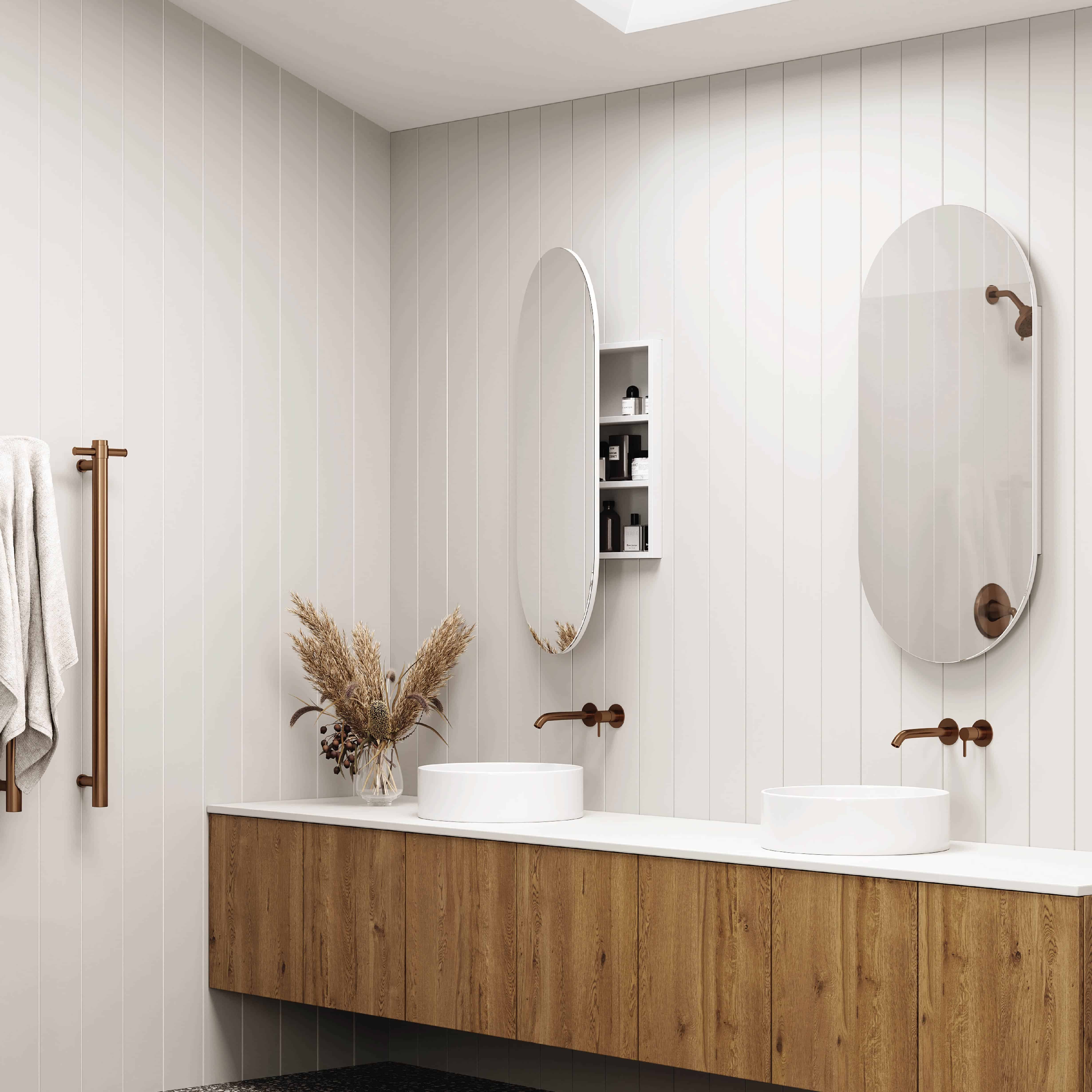 Lincoln Pill White Mirror Cabinet - 500x1000x150mm