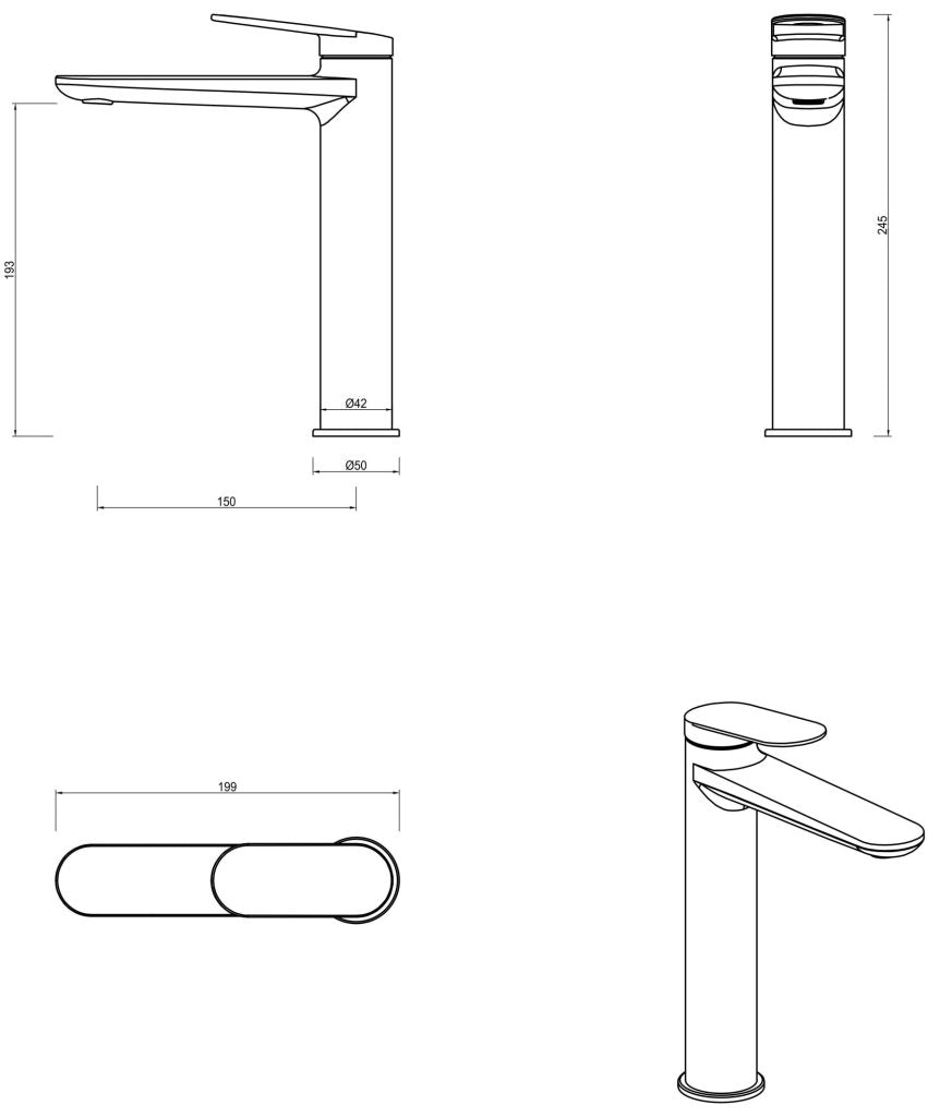 Lantra Tall Basin Mixer