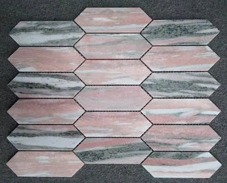 Marble Picket Mosaic Pink