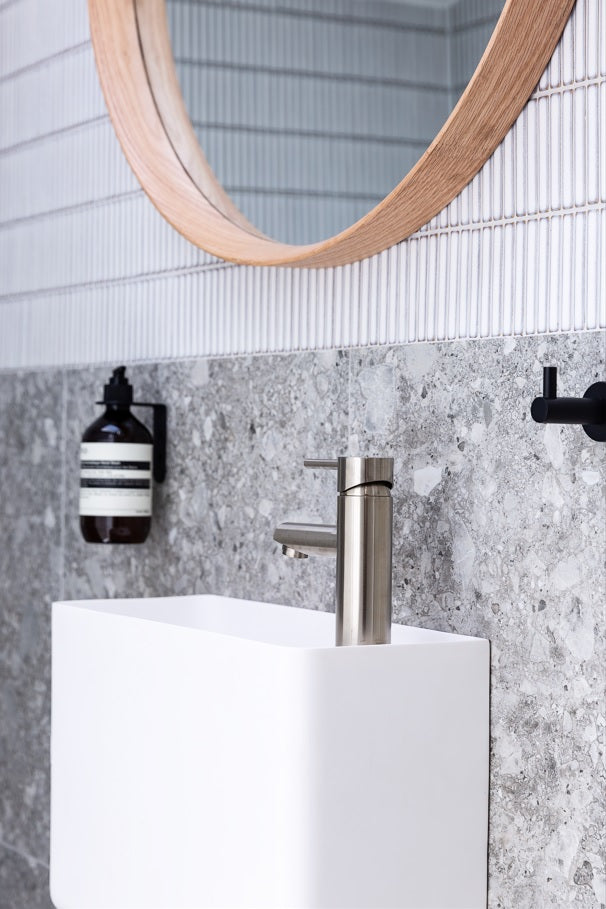 Round Basin Mixer - PVD Brushed Nickel