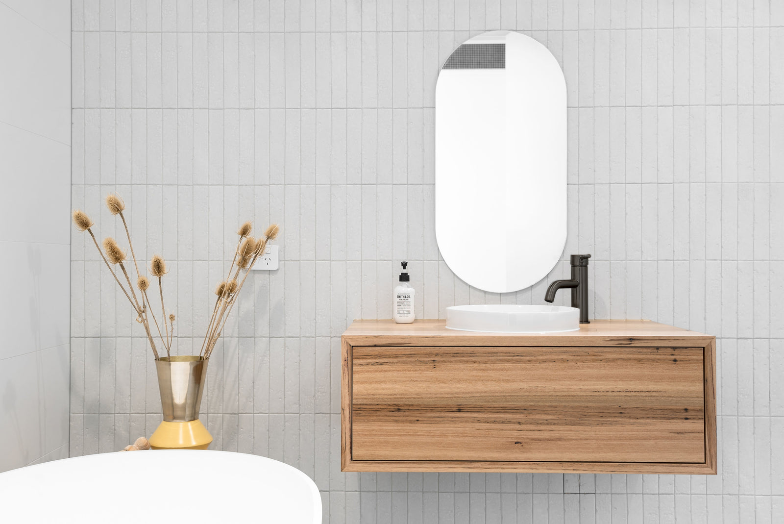 Round Basin Mixer Curved - Shadow Gunmetal