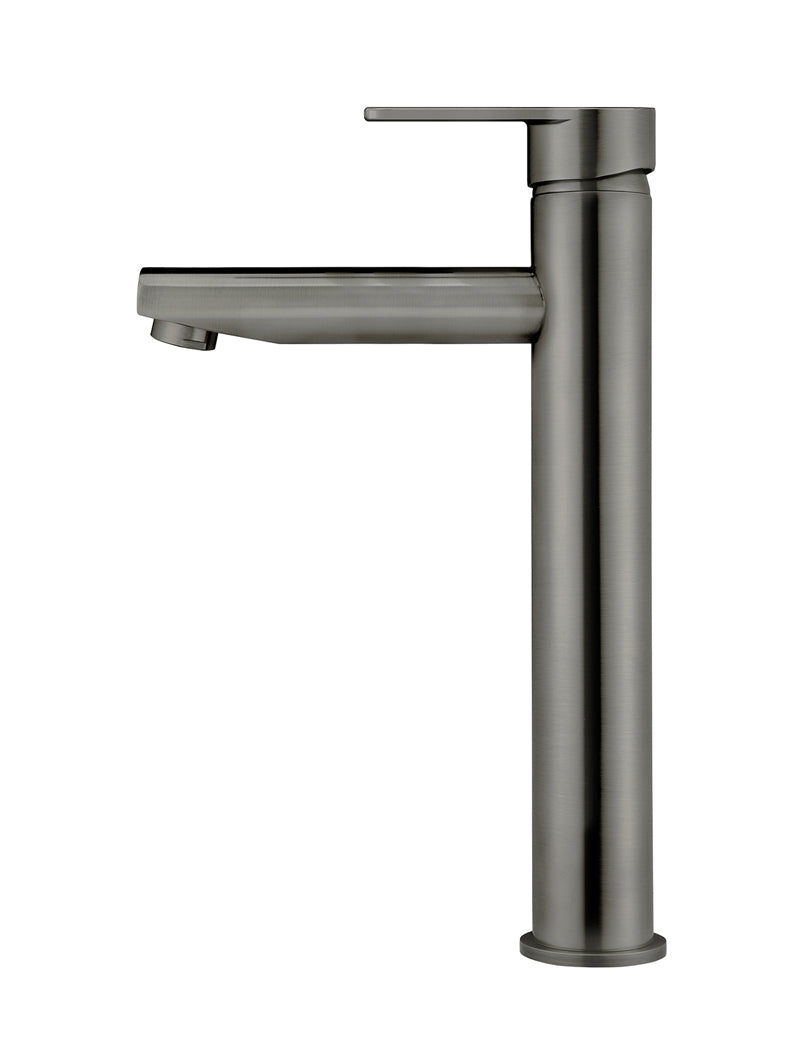 Round Paddle Tall Basin Mixer - Shadow Gunmetal