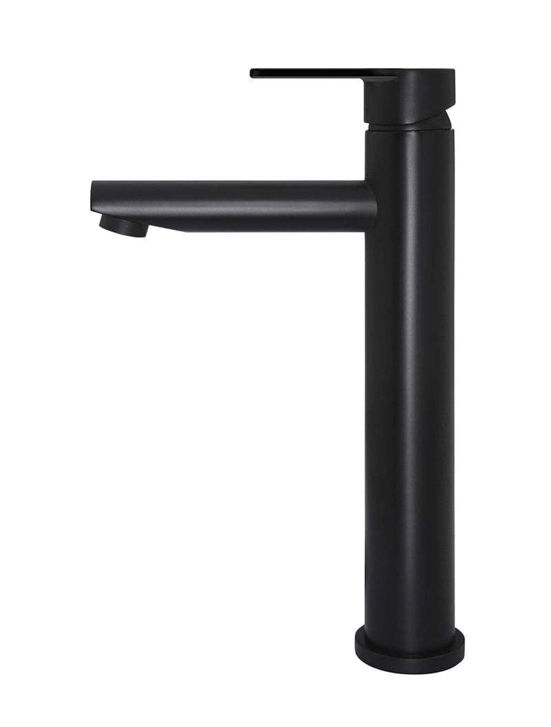Round Paddle Tall Basin Mixer - Matte Black