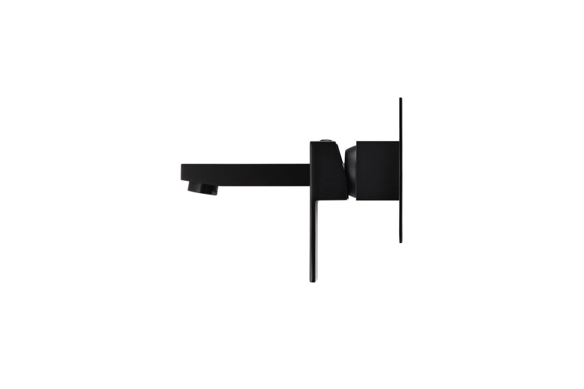Square Wall Basin Mixer and Spout - Matte Black