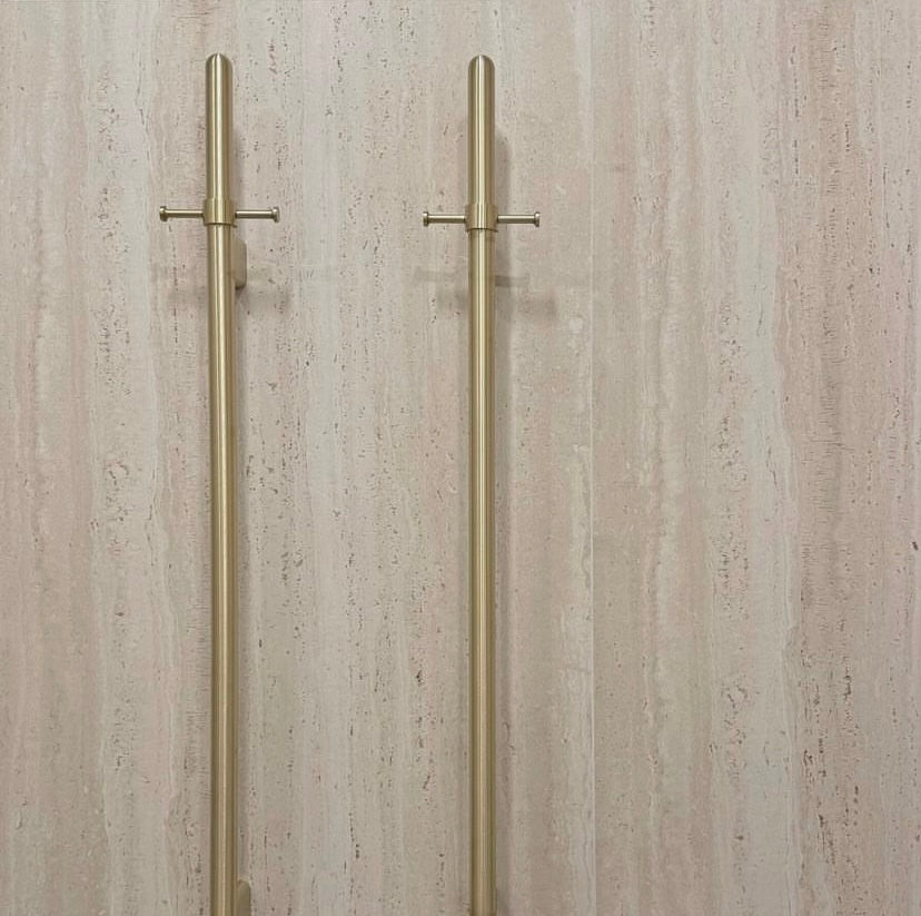 Heated Vertical Towel Rail - PVD Tiger Bronze