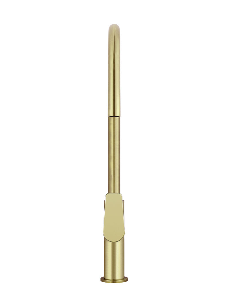 Round Paddle Piccola Pull Out Kitchen Mixer Tap - PVD Tiger Bronze