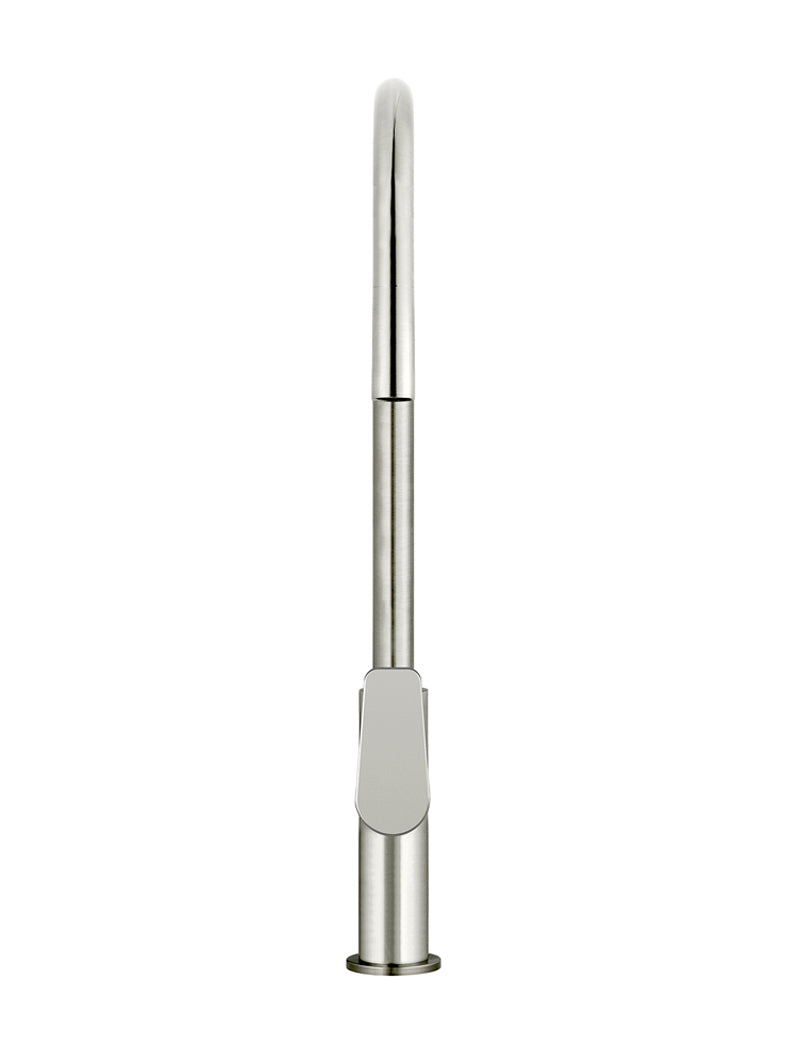 Round Paddle Piccola Pull Out Kitchen Mixer Tap - PVD Brushed Nickel