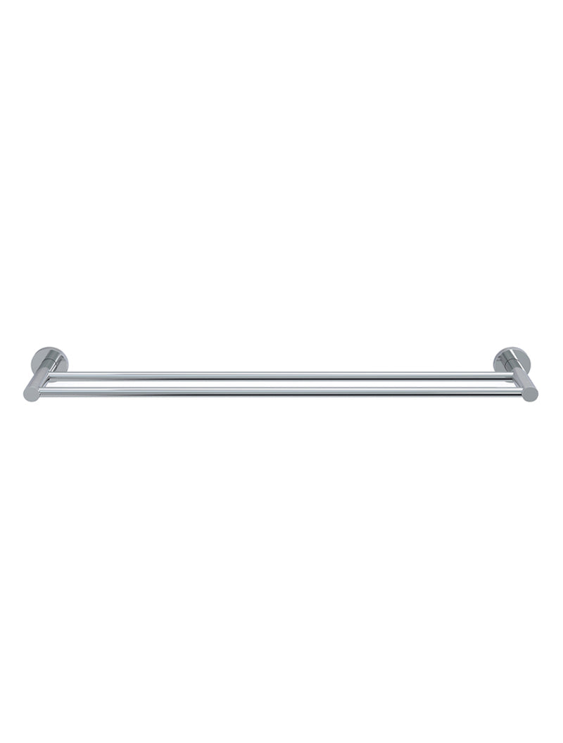 Round Double Towel Rail 600mm - Polished Chrome