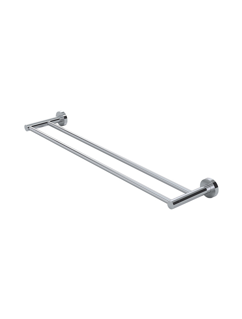 Round Double Towel Rail 600mm - Polished Chrome