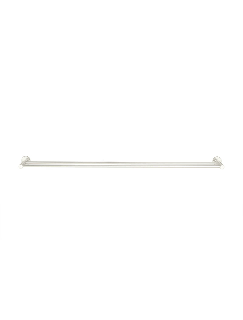 Round Double Towel Rail 900mm - PVD Brushed Nickel