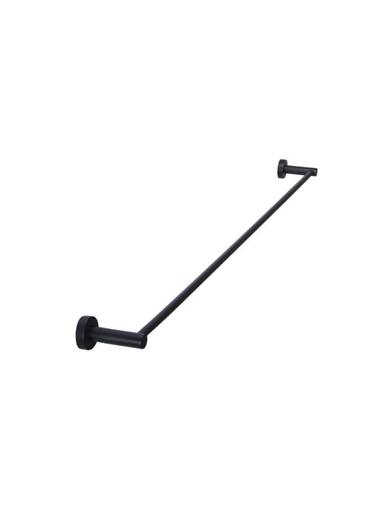 Round Single Towel Rail - Matte Black