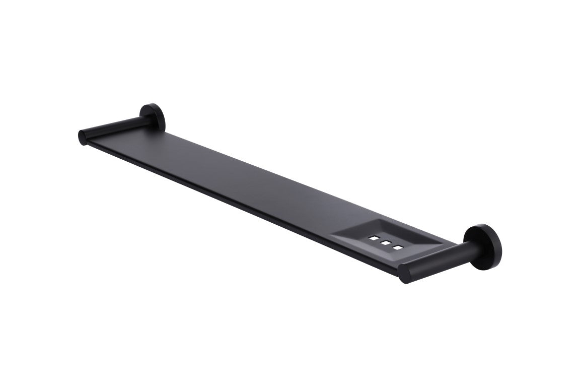 Round Bathroom Shelf - Matte Black