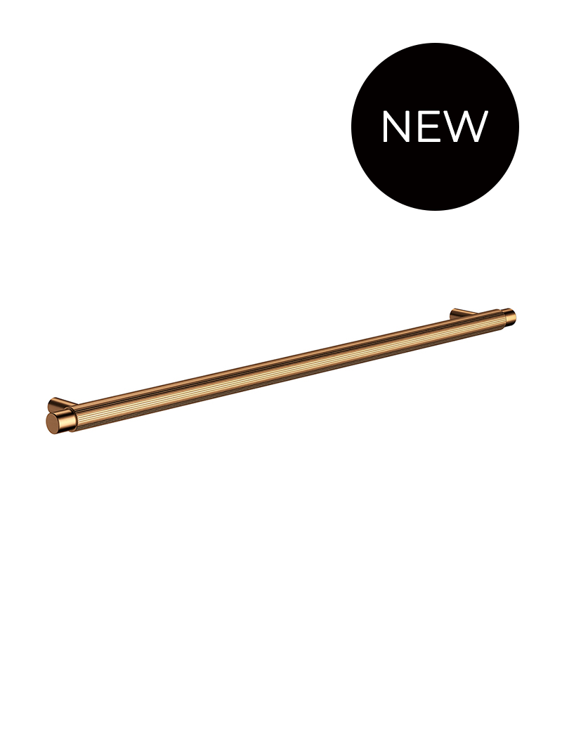 Öppen Round Pull 328mm Cabinet Handle (Linear Knurled) - Lustre Bronze