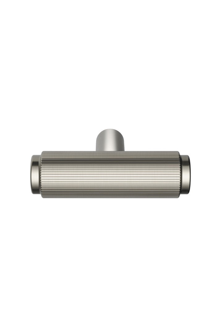 Öppen T-Pull Cabinet Handle (Linear Knurled) - PVD Brushed Nickel