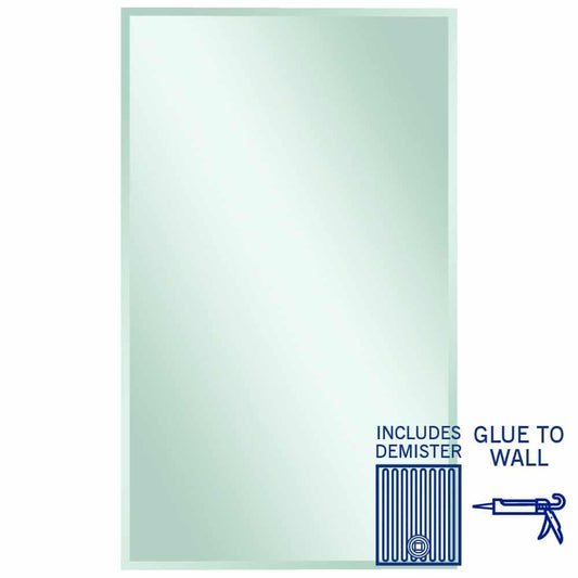 Montana Rectangle 25Mm Bevel Edge Mirror - 1500X900Mm Glue-To-Wall And Demister