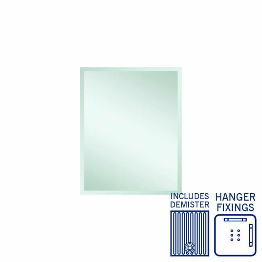 Montana Rectangle 25Mm Bevel Edge Mirror - 600X750Mm With Hangers And Demister