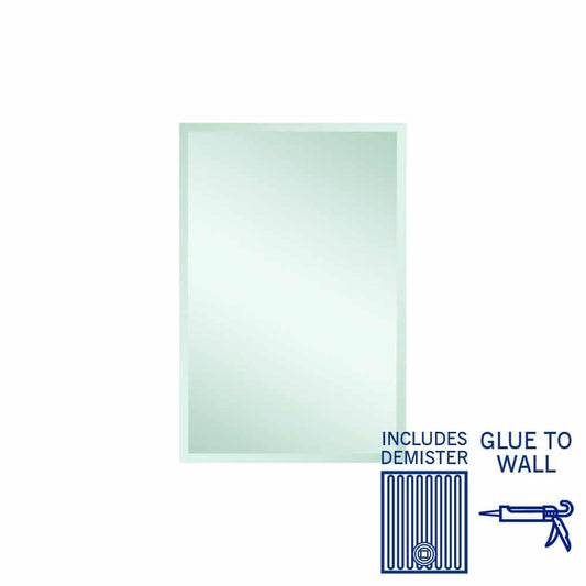 Montana Rectangle 25Mm Bevel Edge Mirror - 600X900Mm Glue-To-Wall And Demister