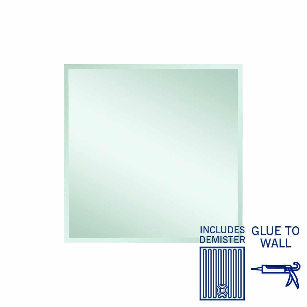 Montana Rectangle 25Mm Bevel Edge Mirror - 900X900Mm Glue-To-Wall And Demister