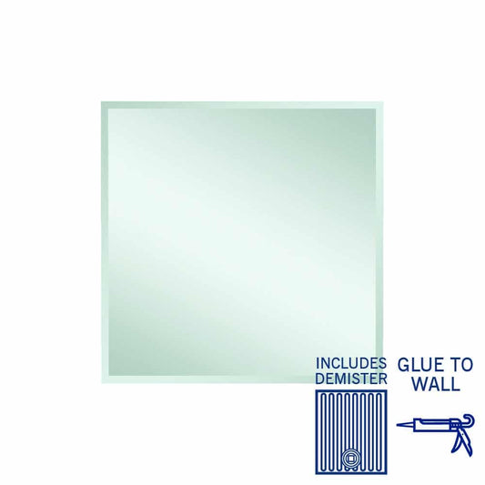 Montana Rectangle 25Mm Bevel Edge Mirror - 900X900Mm Glue-To-Wall And Demister