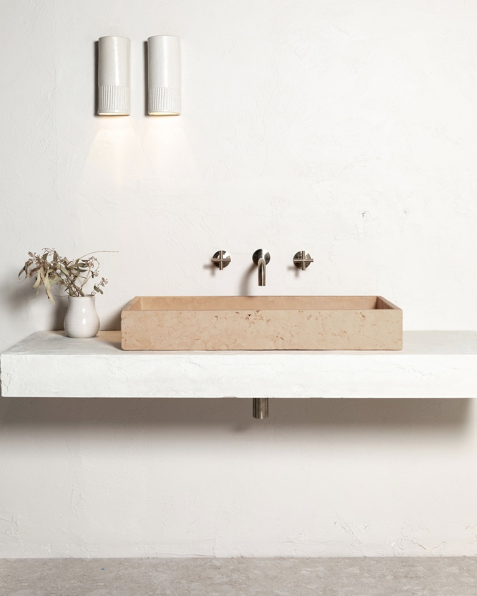 Round Cross Handle Jumper Valve Wall Top Assemblies - PVD Brushed Nickel