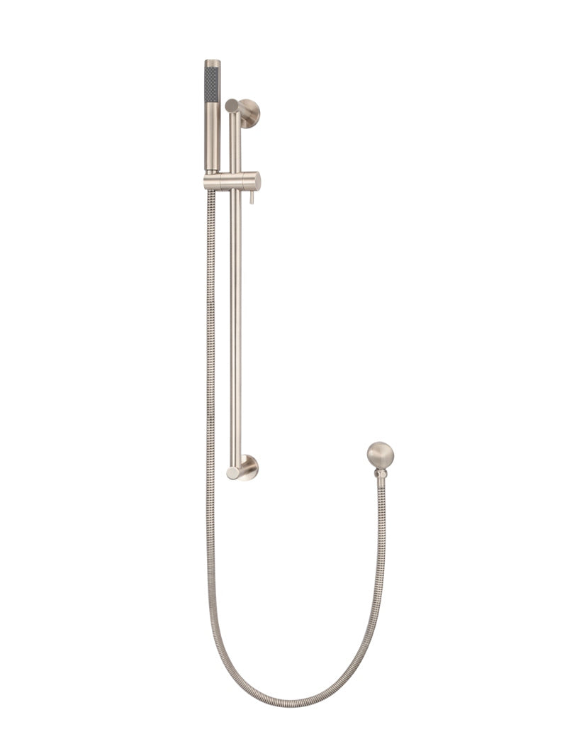 Round Hand Shower on Rail Column - Champagne