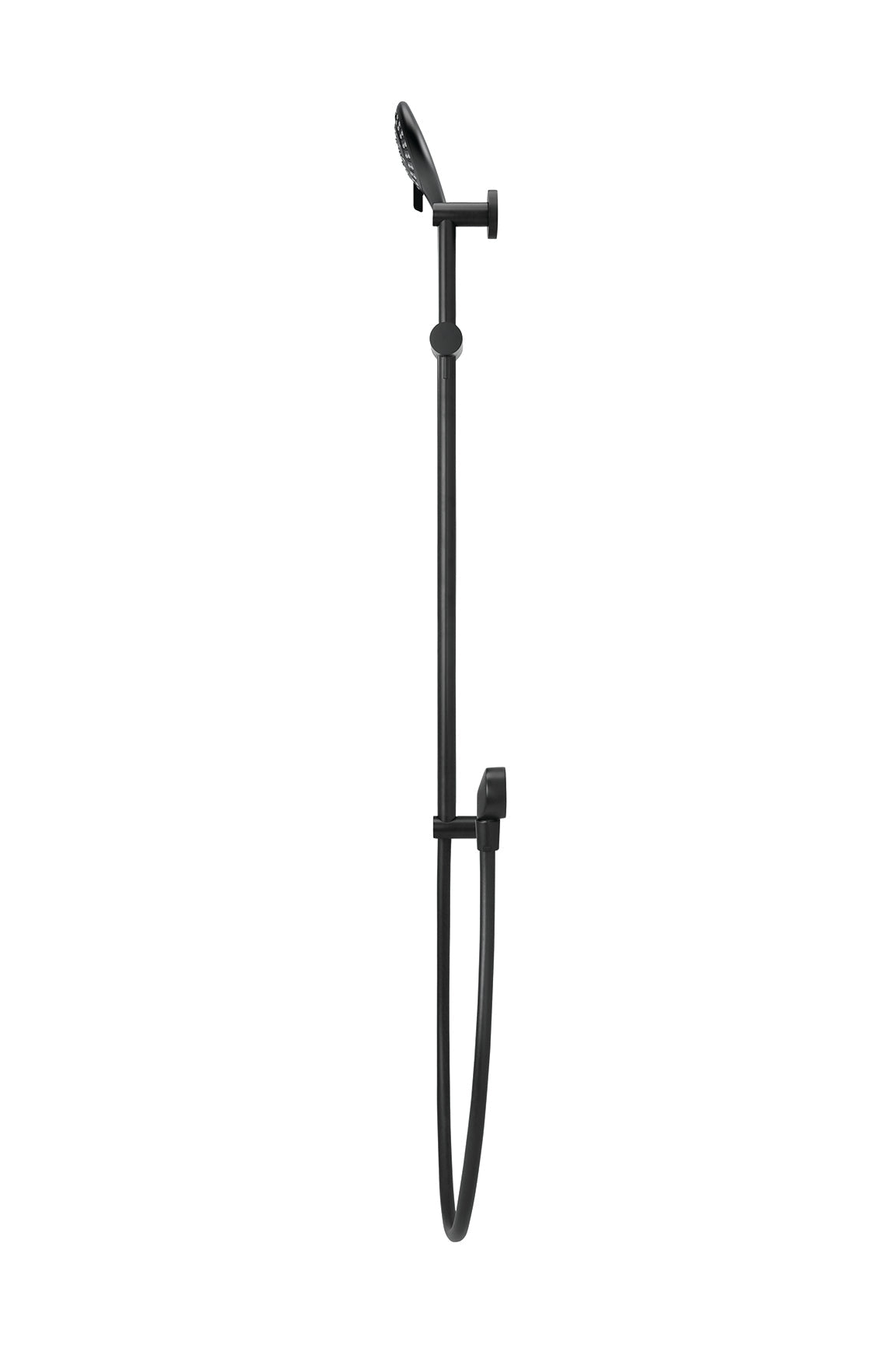 Round Three Function Hand Shower on Rail Column - Matte Black
