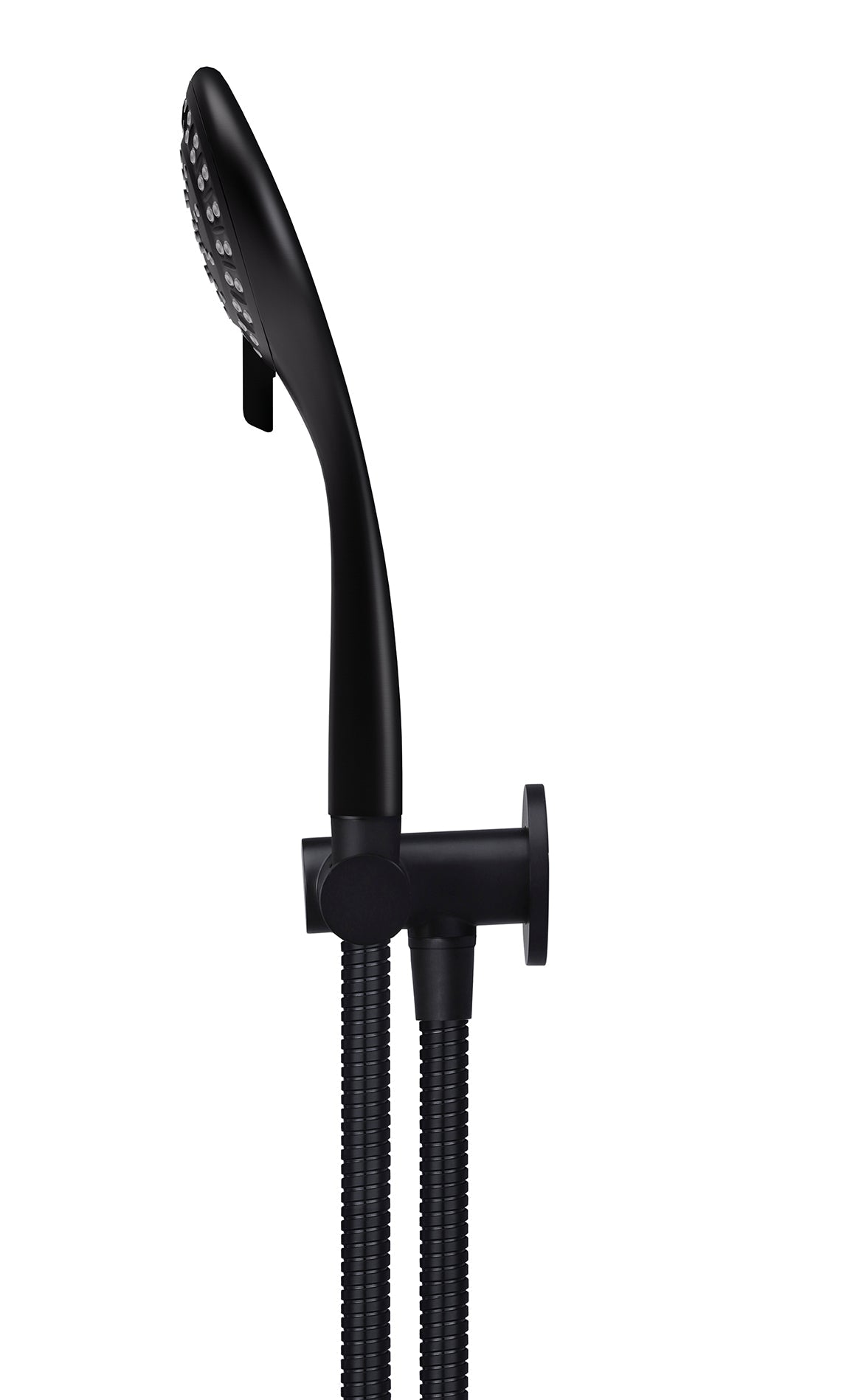 Round Hand Shower on Swivel Bracket - Matte Black