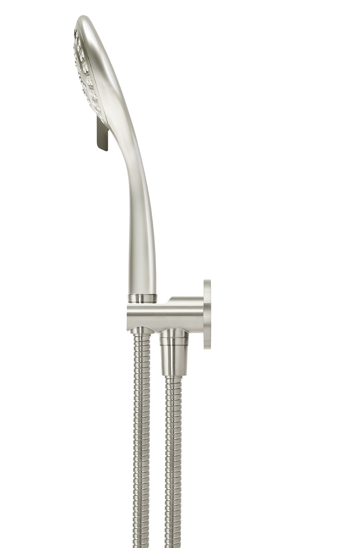 Round Three Function Hand Shower on Fixed Bracket - PVD Brushed Nickel