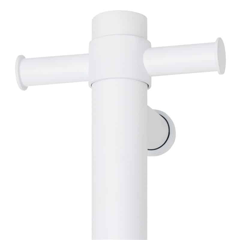 Thermorail Straight/Round 240Volt Vertical Bar 900x142x100mm 22Watts With Optional Hook - Matt White