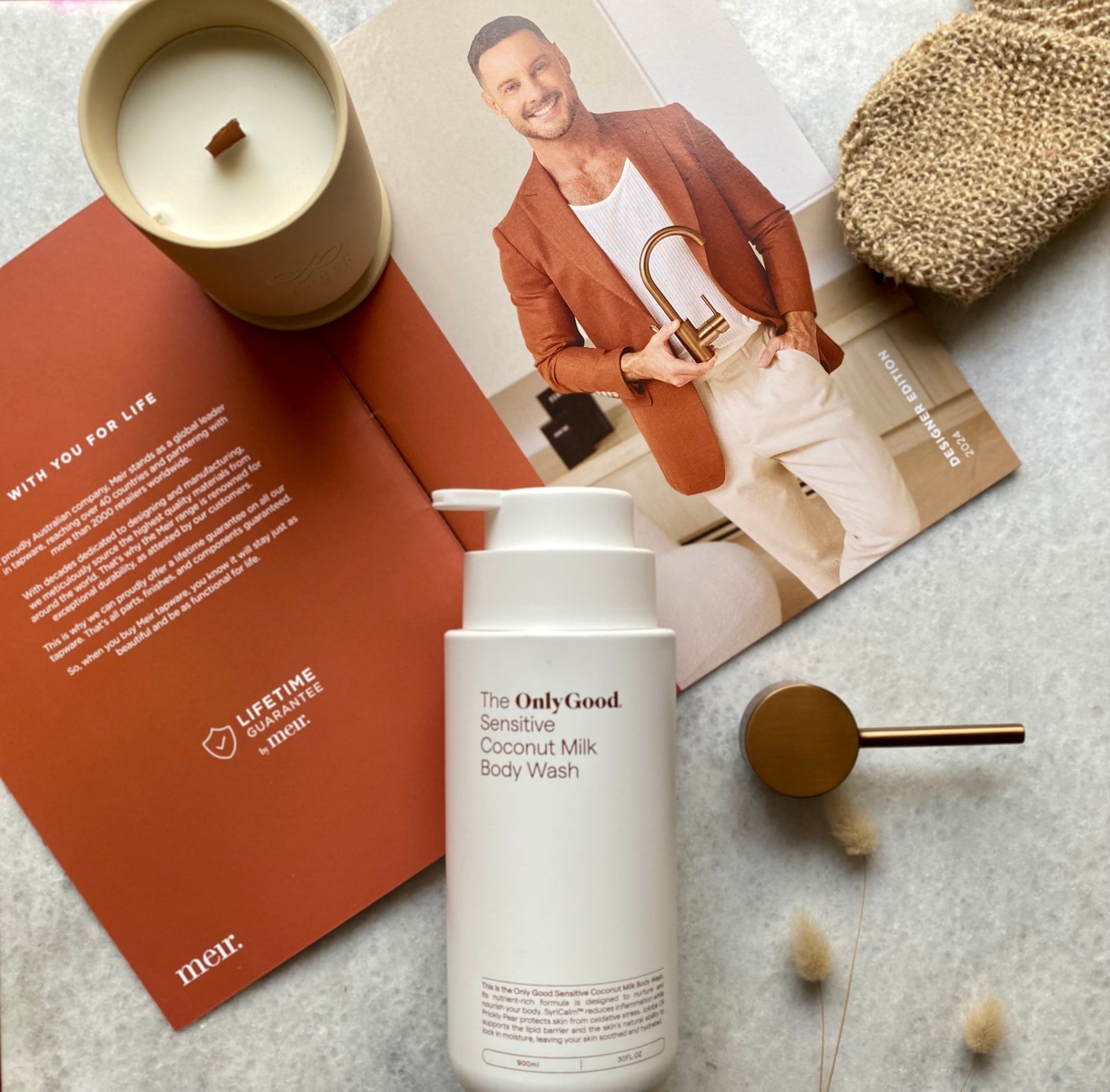 Round Gooseneck Basin Mixer with Cold Start - Lustre Bronze