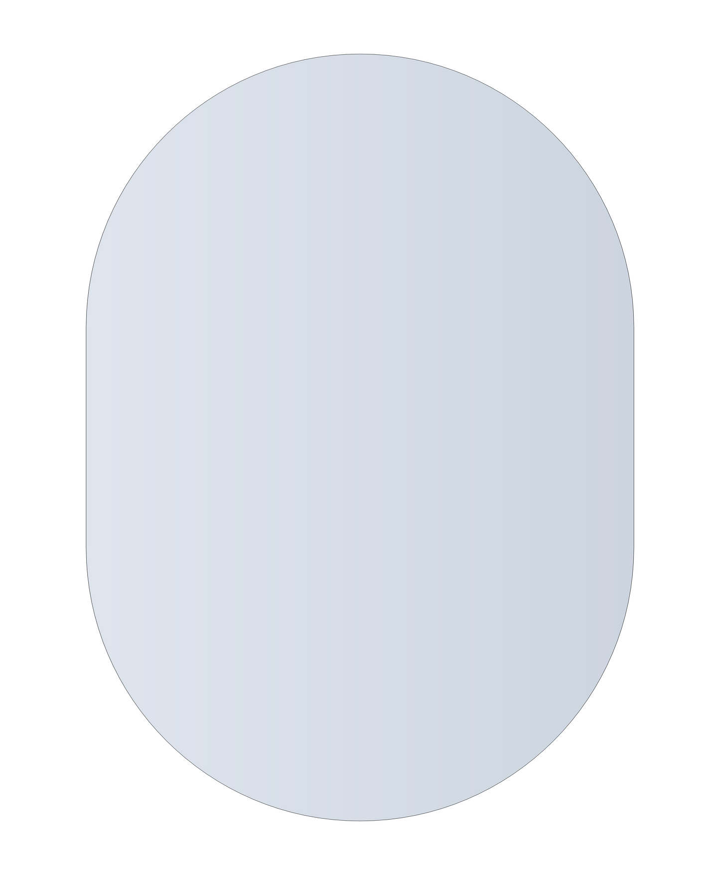Duke Polished Edge Pill Mirror 500X700Mm With Hangers