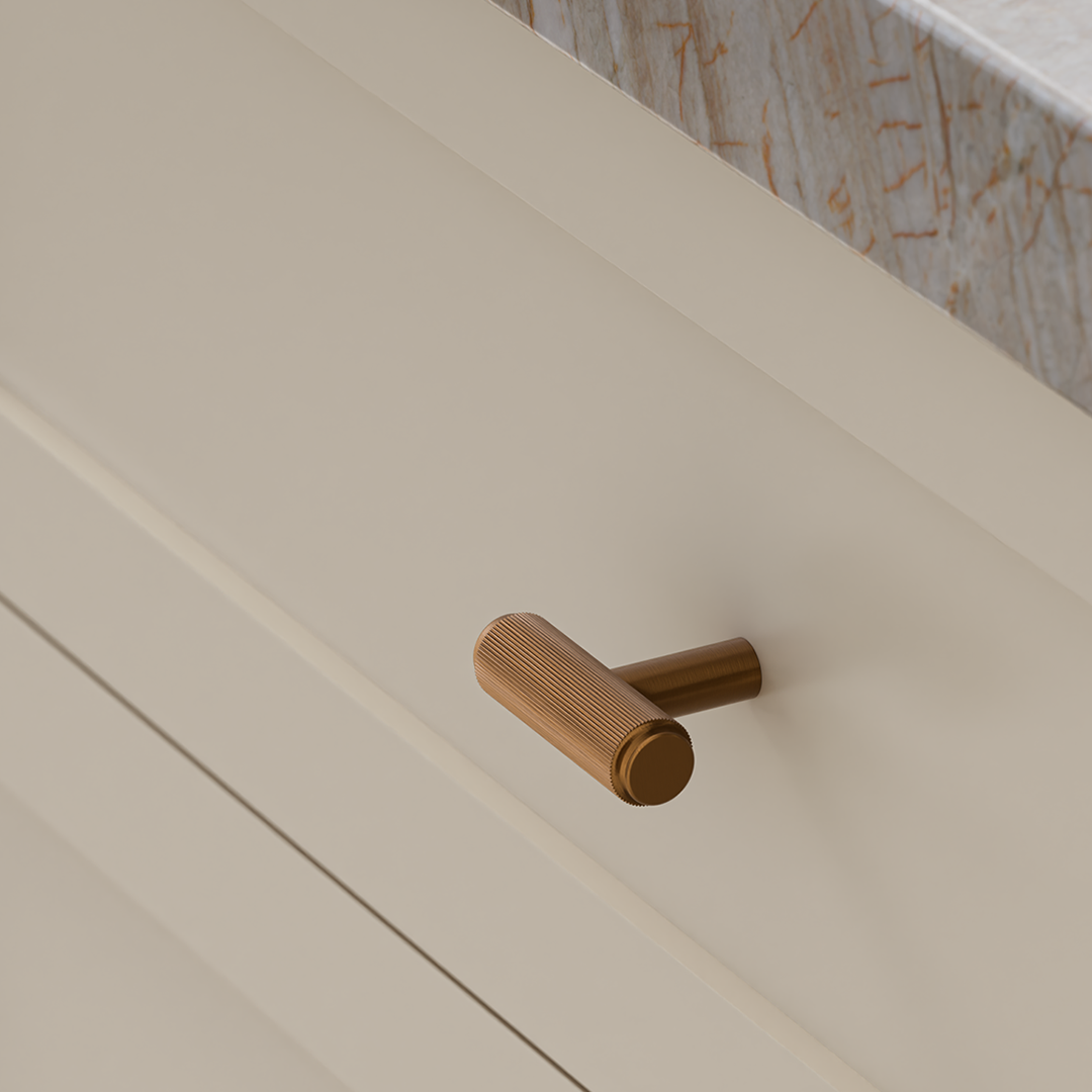 Öppen T-Pull Cabinet Handle (Brushed) - Lustre Bronze