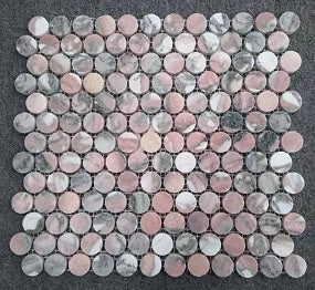 Marble Penny  Mosaic Pink