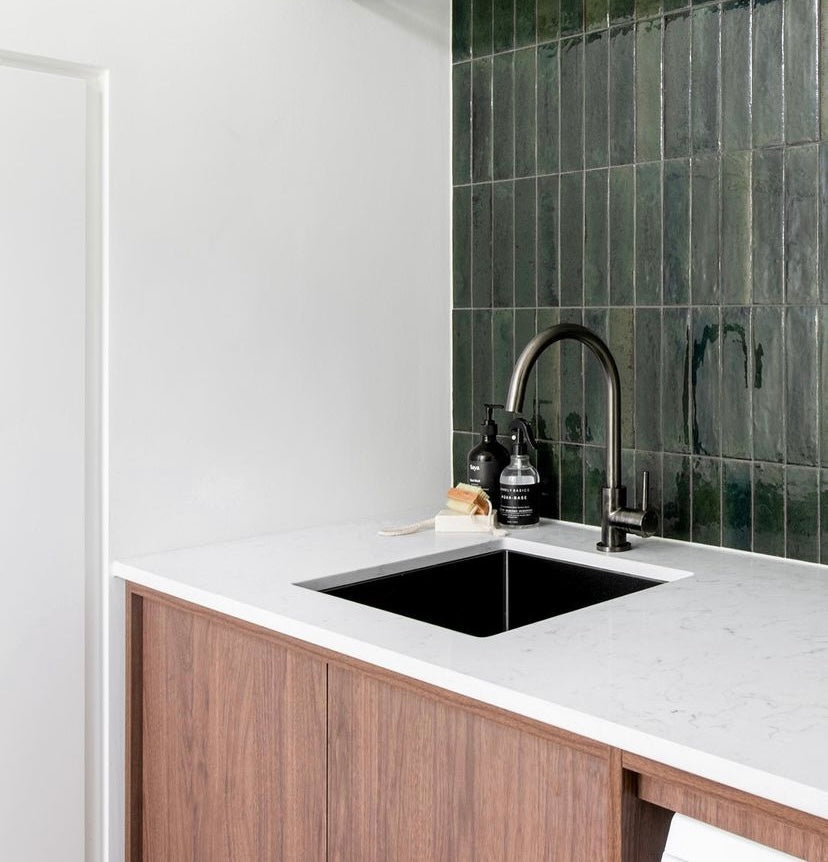 Round Gooseneck Kitchen Mixer Tap - Shadow Gunmetal