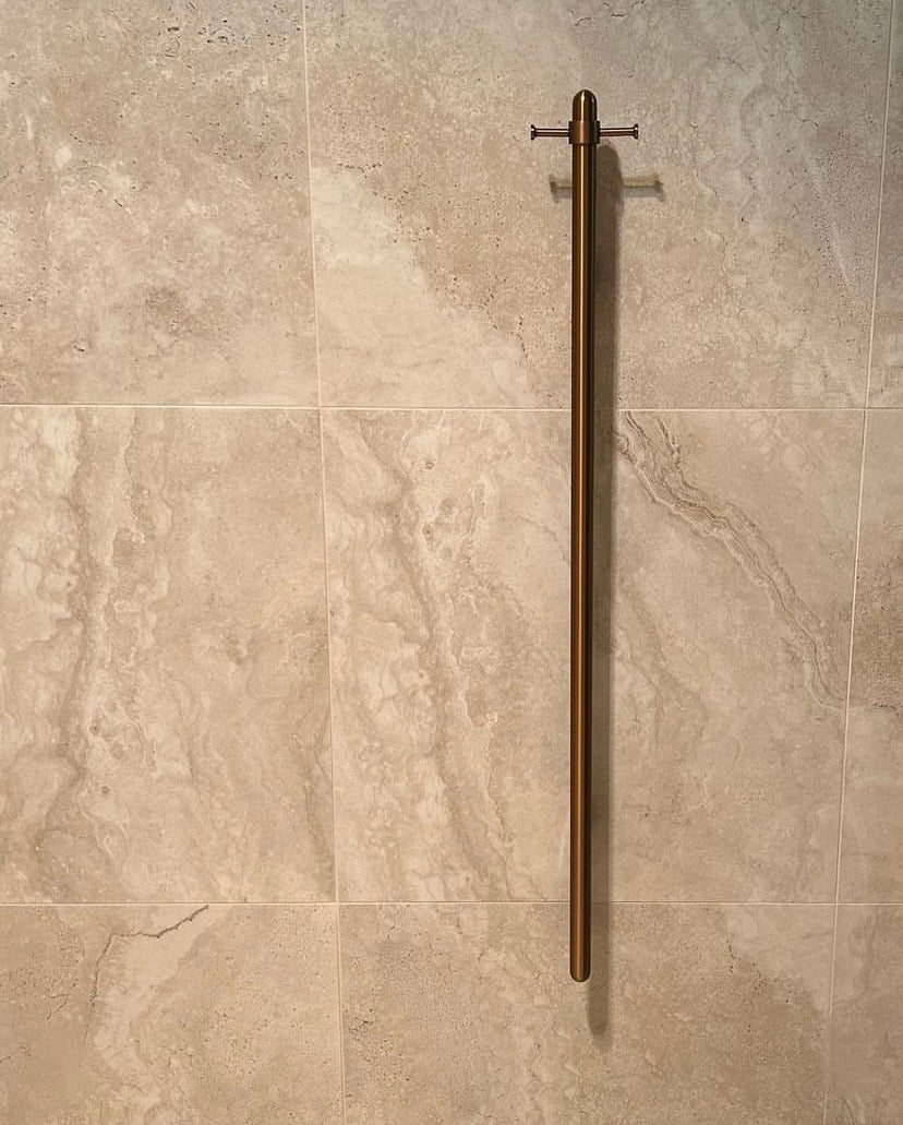 Heated Vertical Towel Rail - Lustre Bronze