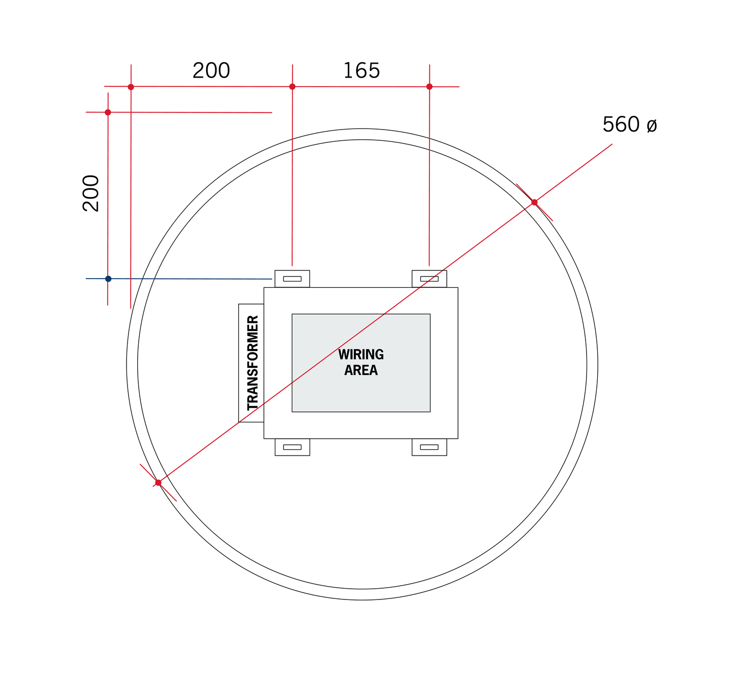Backlit Round Mirror with Border Warm Light 610mmØ 18 Watts