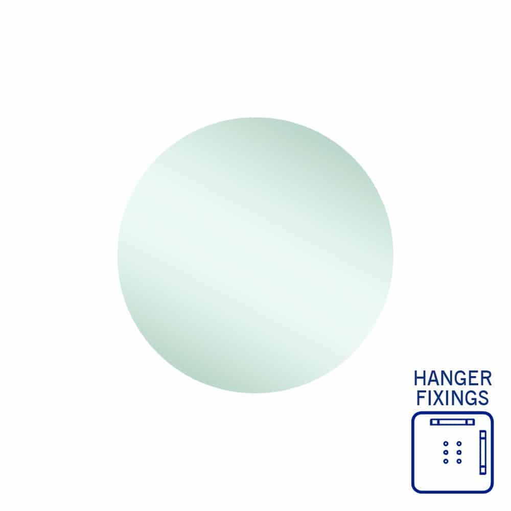 Rio Polished Edge Round Mirror - 500Mmø With Hangers