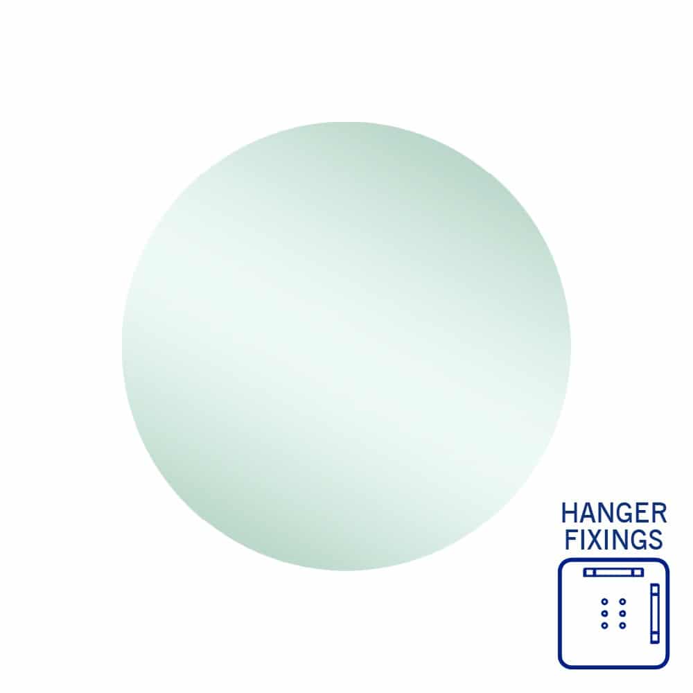 Rio Polished Edge Round Mirror - 600Mmø With Hangers