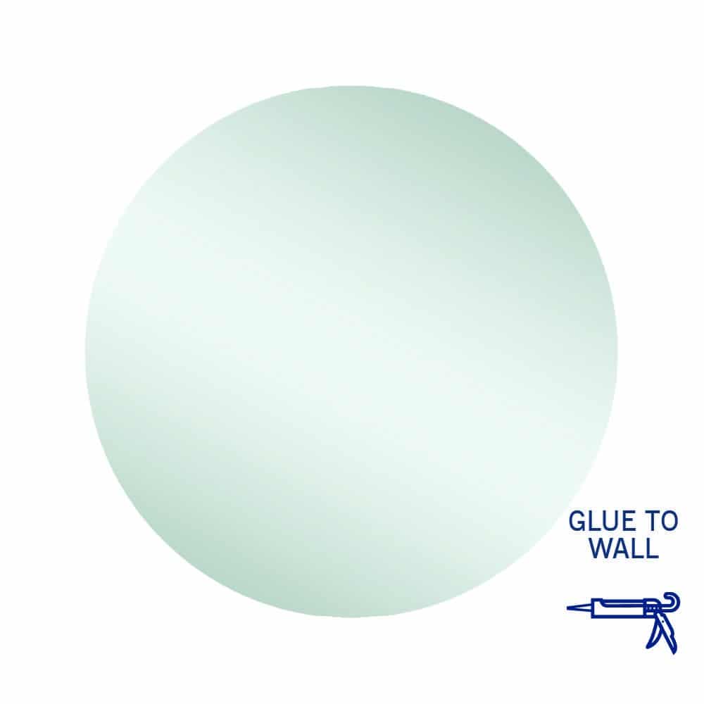 Rio Polished Edge Round Mirror - 700Mmø Glue-To-Wall